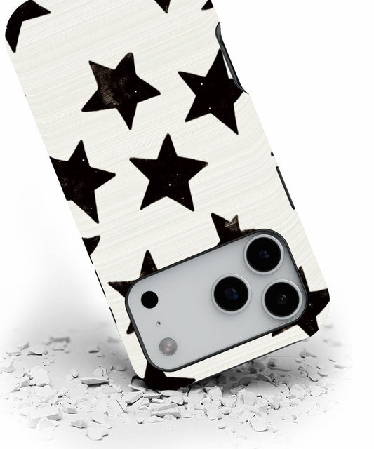 Double-Layer Semi-Handprinted Tough Matte Stars iPhone Case