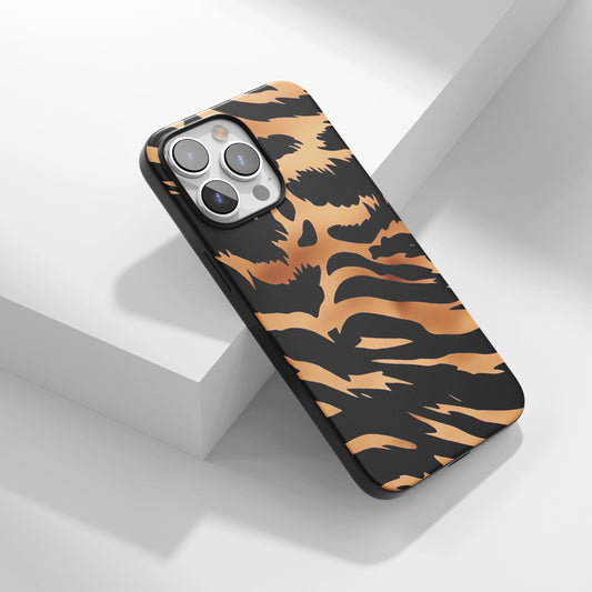 Latest 3rd-Generation Pop Tough Matte Tiger Stripes iPhone Case (MagSafe-Compatible) [Back Cover Only]