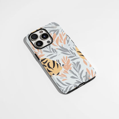 Double-Layer Semi-Handprinted Tough Matte Tiger Stripes iPhone Case