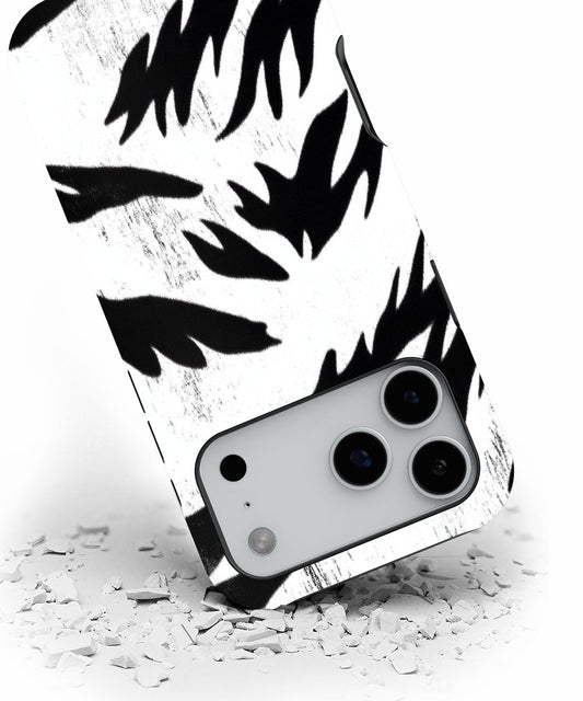 Double-Layer Semi-Handprinted Tough Matte Tiger Stripes iPhone Case
