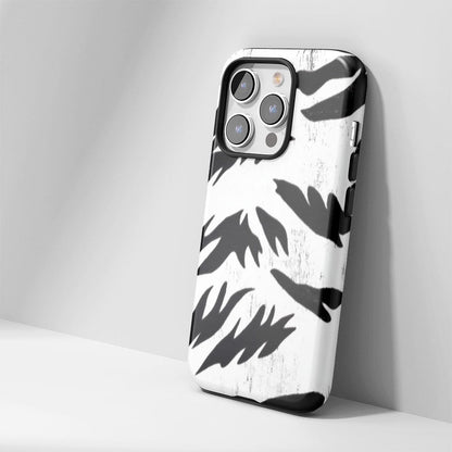 Double-Layer Semi-Handprinted Tough Matte Tiger Stripes iPhone Case