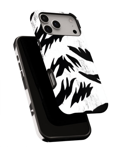 Double-Layer Semi-Handprinted Tough Matte Tiger Stripes iPhone Case