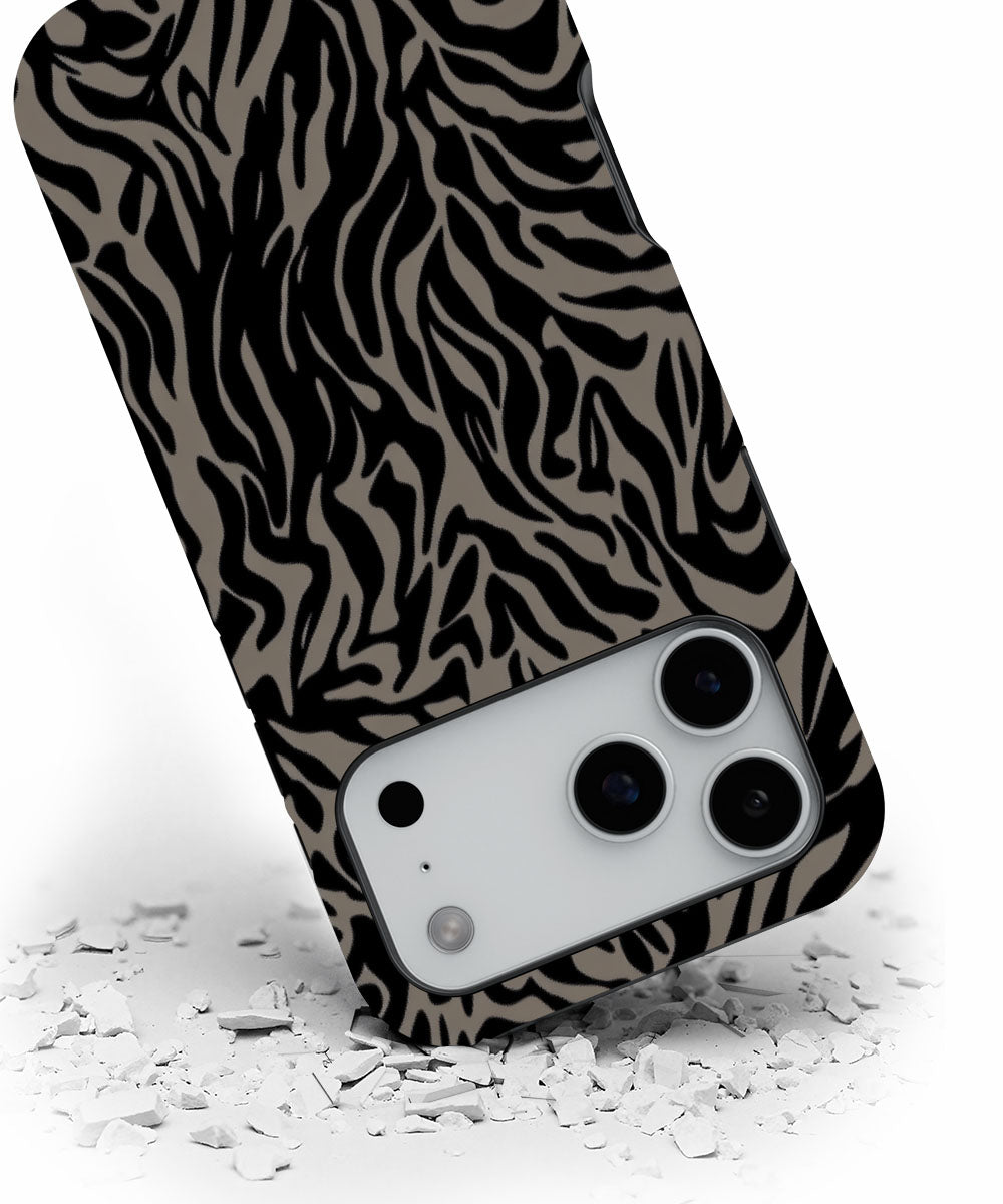 Double-Layer Semi-Handprinted Tough Matte Tiger Stripes iPhone Case