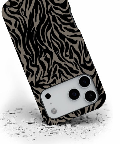 Double-Layer Semi-Handprinted Tough Matte Tiger Stripes iPhone Case