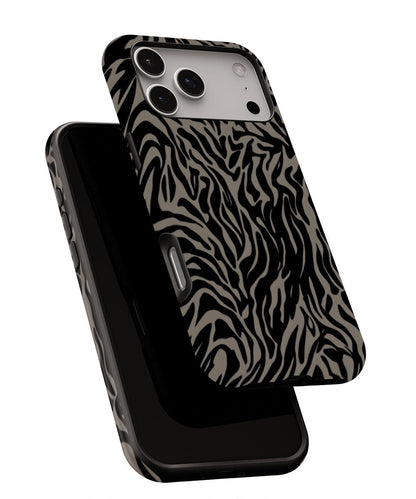 Double-Layer Semi-Handprinted Tough Matte Tiger Stripes iPhone Case