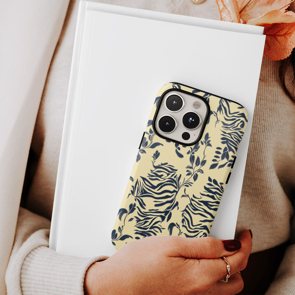 Double-Layer Semi-Handprinted Tough Matte Tiger Stripes iPhone Case