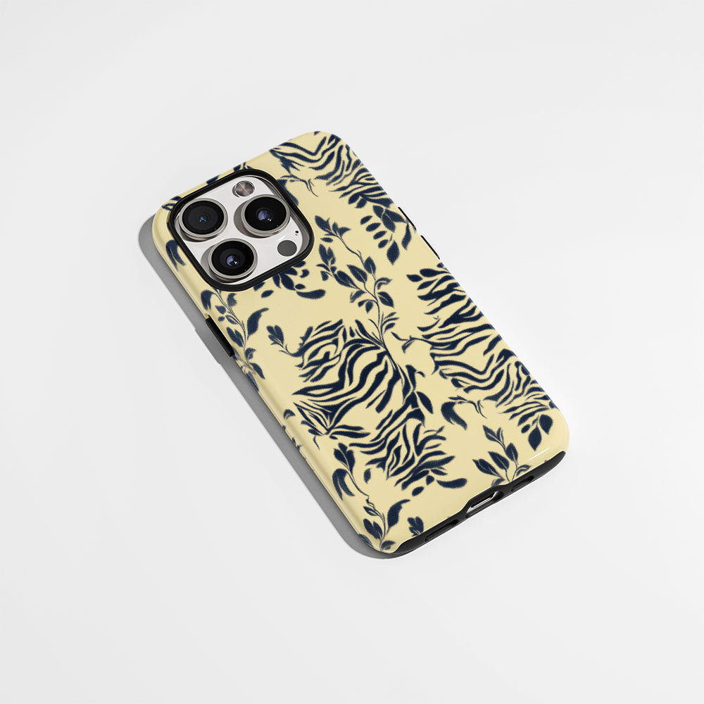 Double-Layer Semi-Handprinted Tough Matte Tiger Stripes iPhone Case