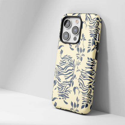 Double-Layer Semi-Handprinted Tough Matte Tiger Stripes iPhone Case