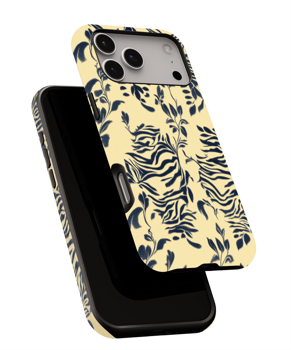 Double-Layer Semi-Handprinted Tough Matte Tiger Stripes iPhone Case
