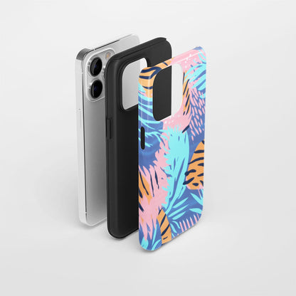 Double-Layer Semi-Handprinted Tough Matte Tiger Stripes iPhone Case