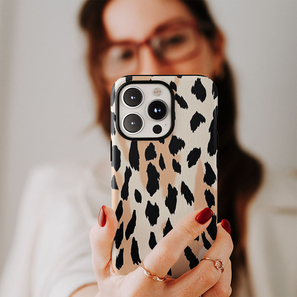 Double-Layer Semi-Handprinted Tough Matte Tiger Stripes iPhone Case