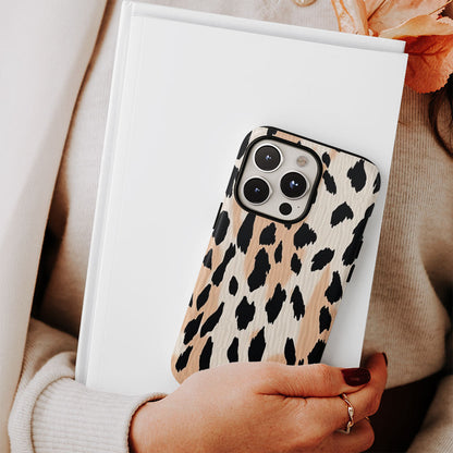 Double-Layer Semi-Handprinted Tough Matte Tiger Stripes iPhone Case