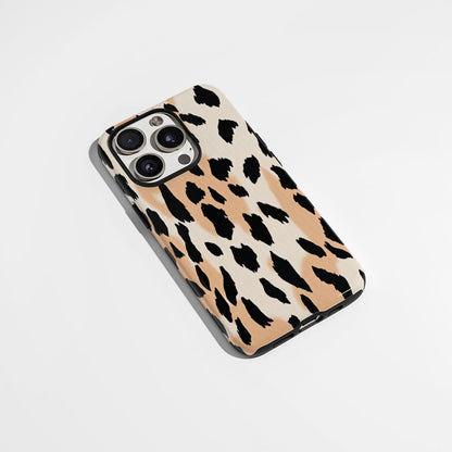 Double-Layer Semi-Handprinted Tough Matte Tiger Stripes iPhone Case