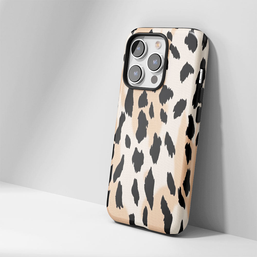 Double-Layer Semi-Handprinted Tough Matte Tiger Stripes iPhone Case