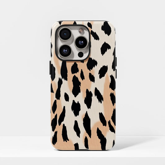 Double-Layer Semi-Handprinted Tough Matte Tiger Stripes iPhone Case