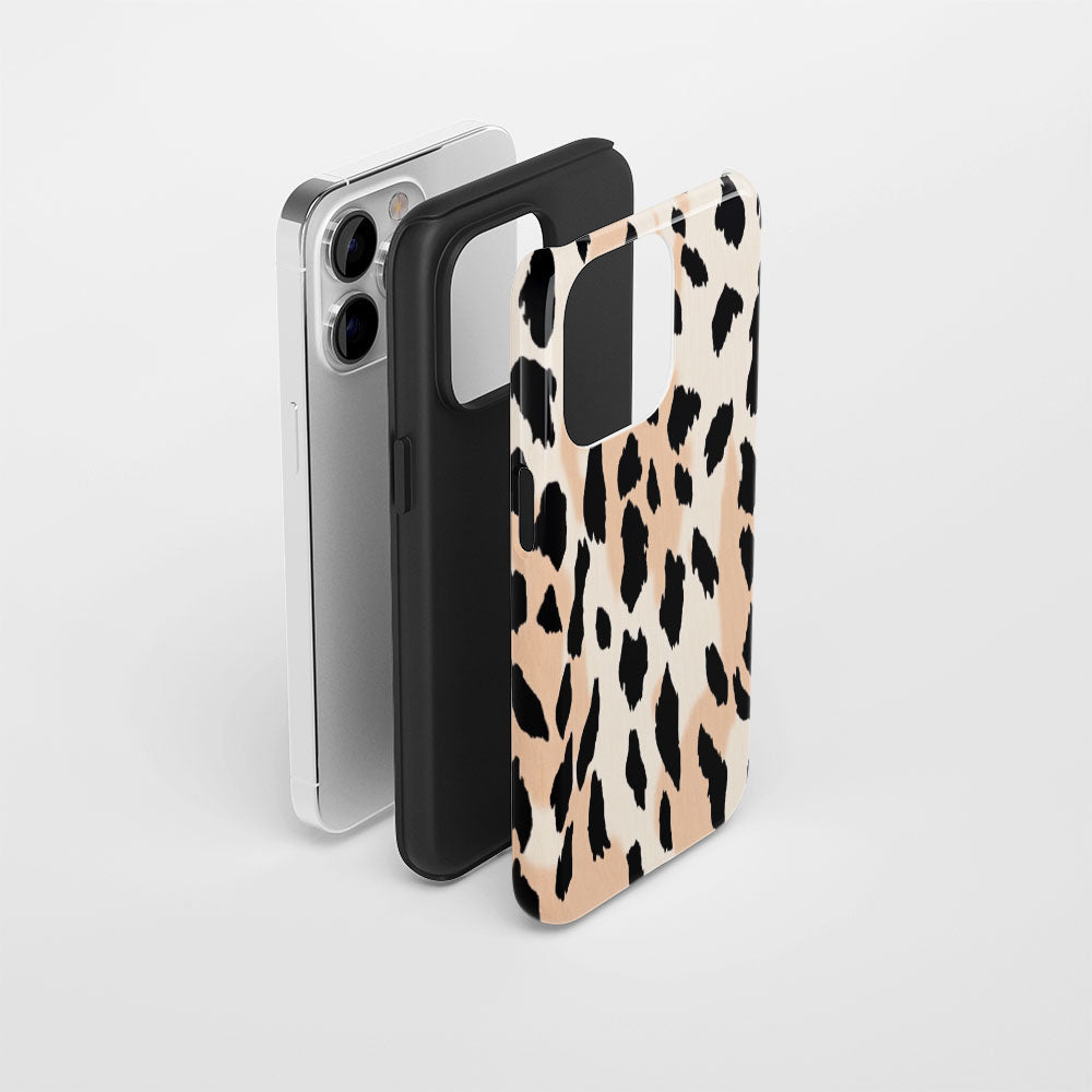 Double-Layer Semi-Handprinted Tough Matte Tiger Stripes iPhone Case