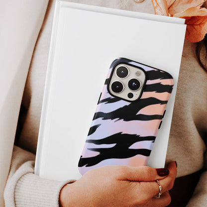 Double-Layer Semi-Handprinted Tough Matte Tiger Stripes iPhone Case