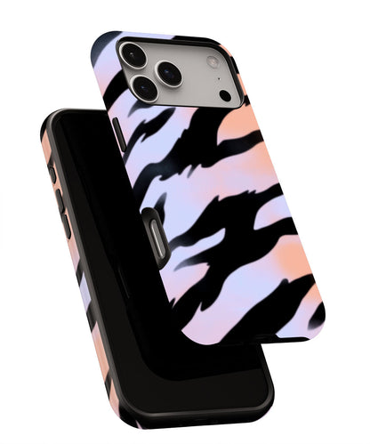 Double-Layer Semi-Handprinted Tough Matte Tiger Stripes iPhone Case