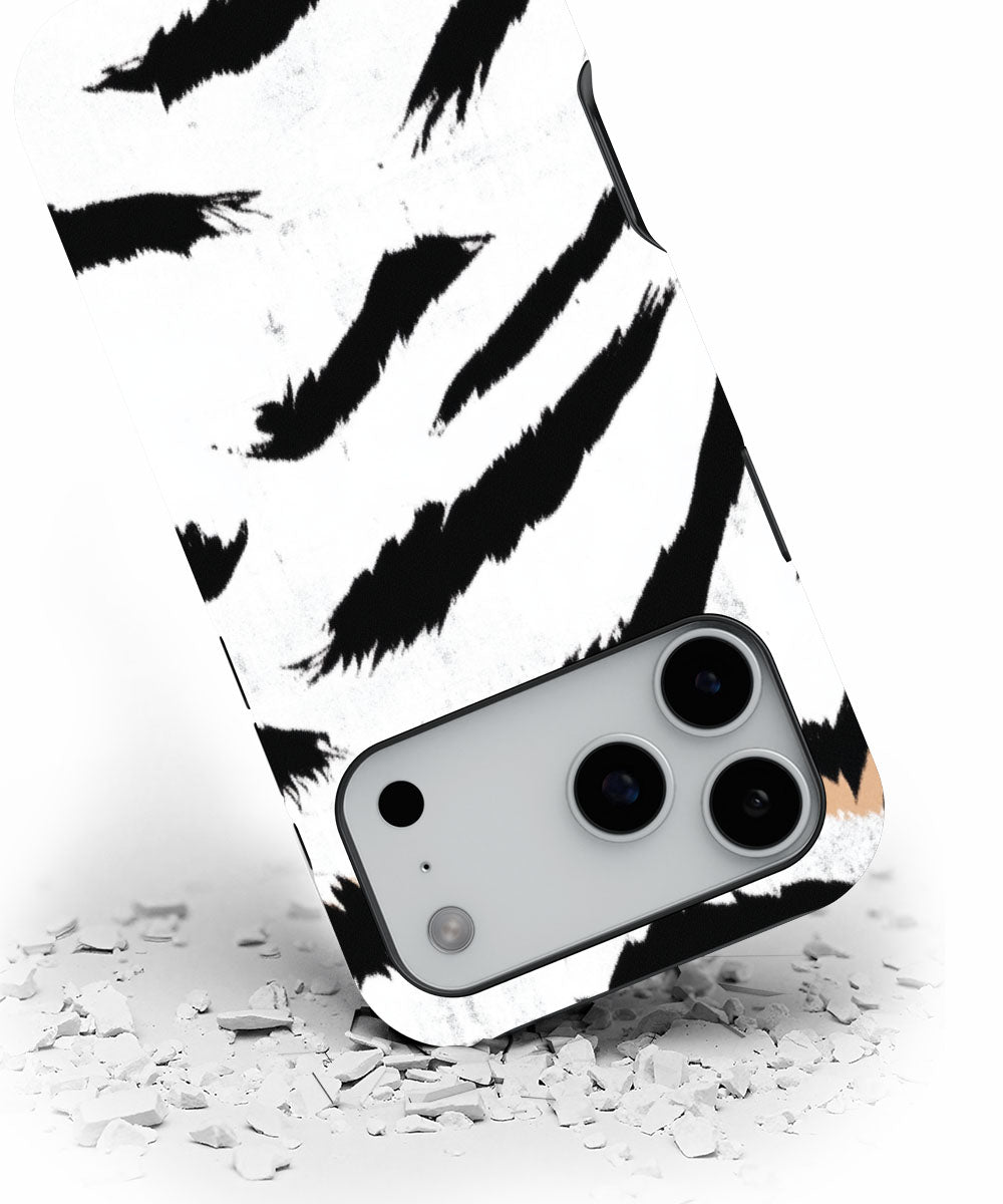 Double-Layer Semi-Handprinted Tough Matte Tiger Stripes iPhone Case