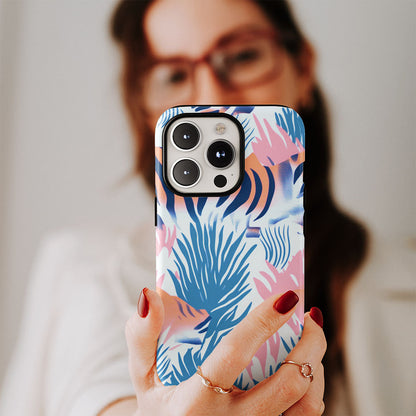 Double-Layer Semi-Handprinted Tough Matte Tiger Stripes iPhone Case