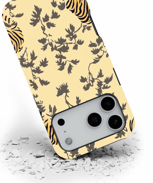 Double-Layer Semi-Handprinted Tough Matte Tiger Stripes iPhone Case