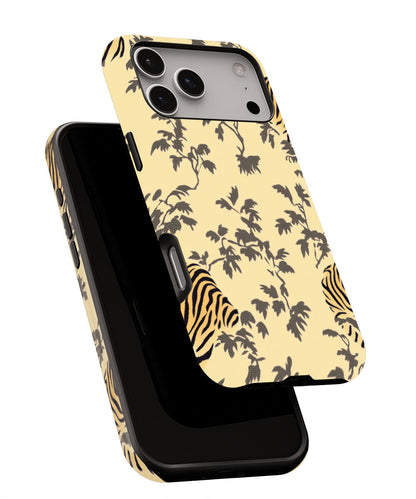 Double-Layer Semi-Handprinted Tough Matte Tiger Stripes iPhone Case