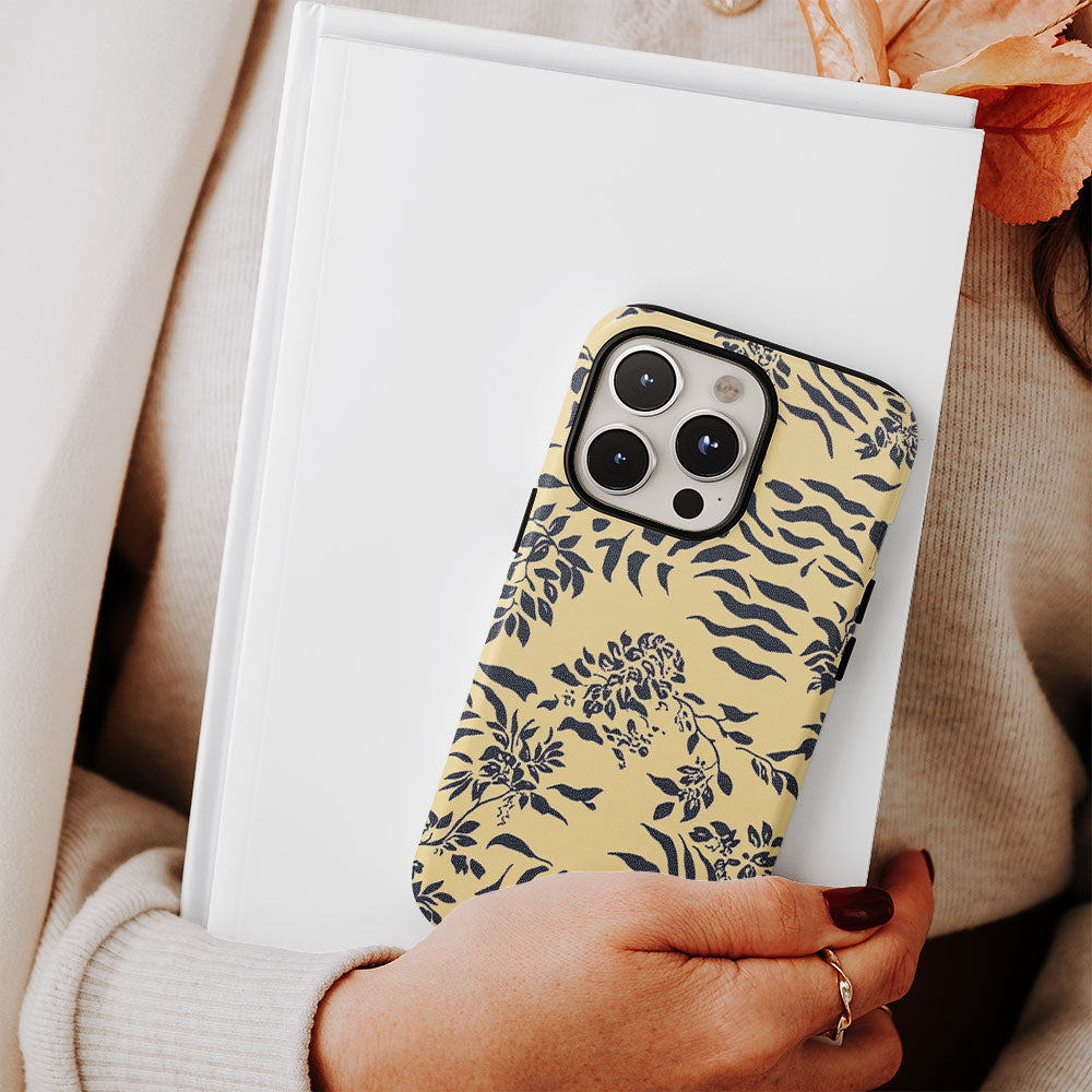 Double-Layer Semi-Handprinted Tough Matte Tiger Stripes iPhone Case