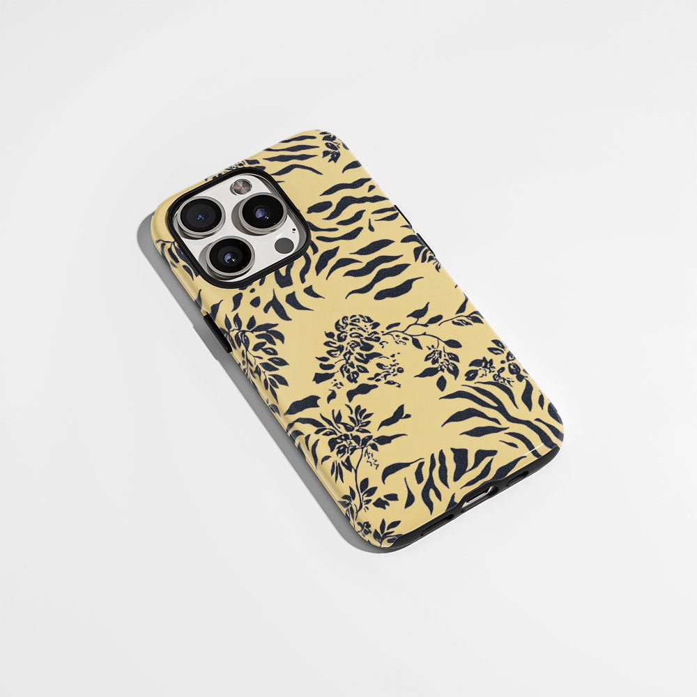 Double-Layer Semi-Handprinted Tough Matte Tiger Stripes iPhone Case