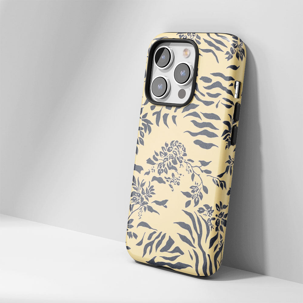 Double-Layer Semi-Handprinted Tough Matte Tiger Stripes iPhone Case