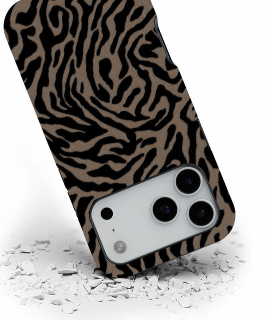Double-Layer Semi-Handprinted Tough Matte Tiger Stripes iPhone Case