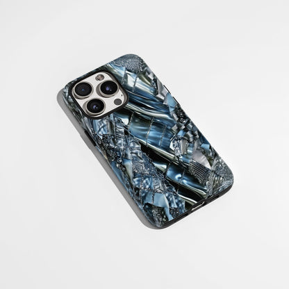 Double-Layer Semi-Handprinted Tough Matte Checks iPhone Case