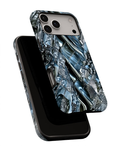 Double-Layer Semi-Handprinted Tough Matte Checks iPhone Case