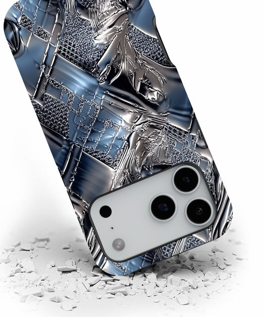 Double-Layer Semi-Handprinted Tough Matte Checks iPhone Case