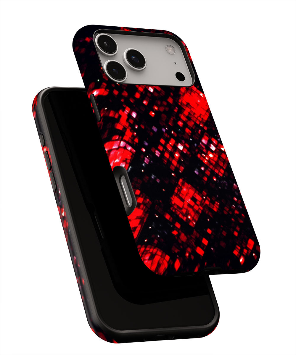 Double-Layer Semi-Handprinted Tough Matte Checks iPhone Case