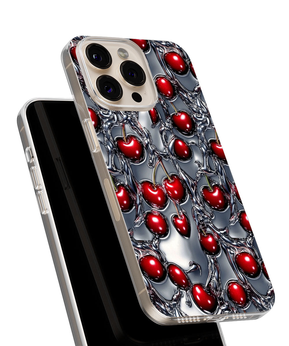 Latest 3rd-Generation Crystal Tough Glossy Cherries iPhone Case (MagSafe-Compatible)