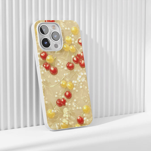 Latest 3rd-Generation Crystal Tough Glossy Cherries iPhone Case (MagSafe-Compatible)