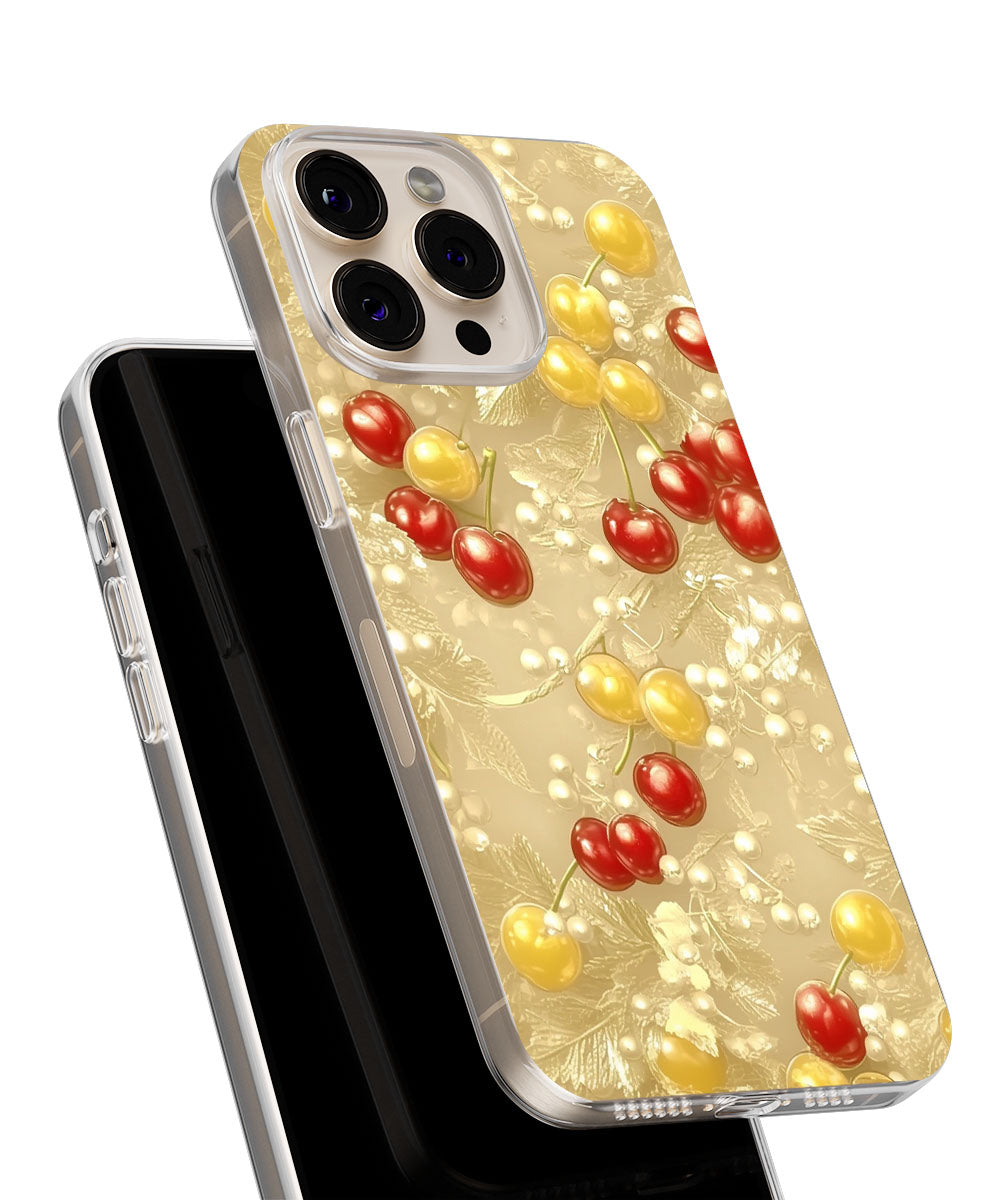 Latest 3rd-Generation Crystal Tough Glossy Cherries iPhone Case (MagSafe-Compatible)
