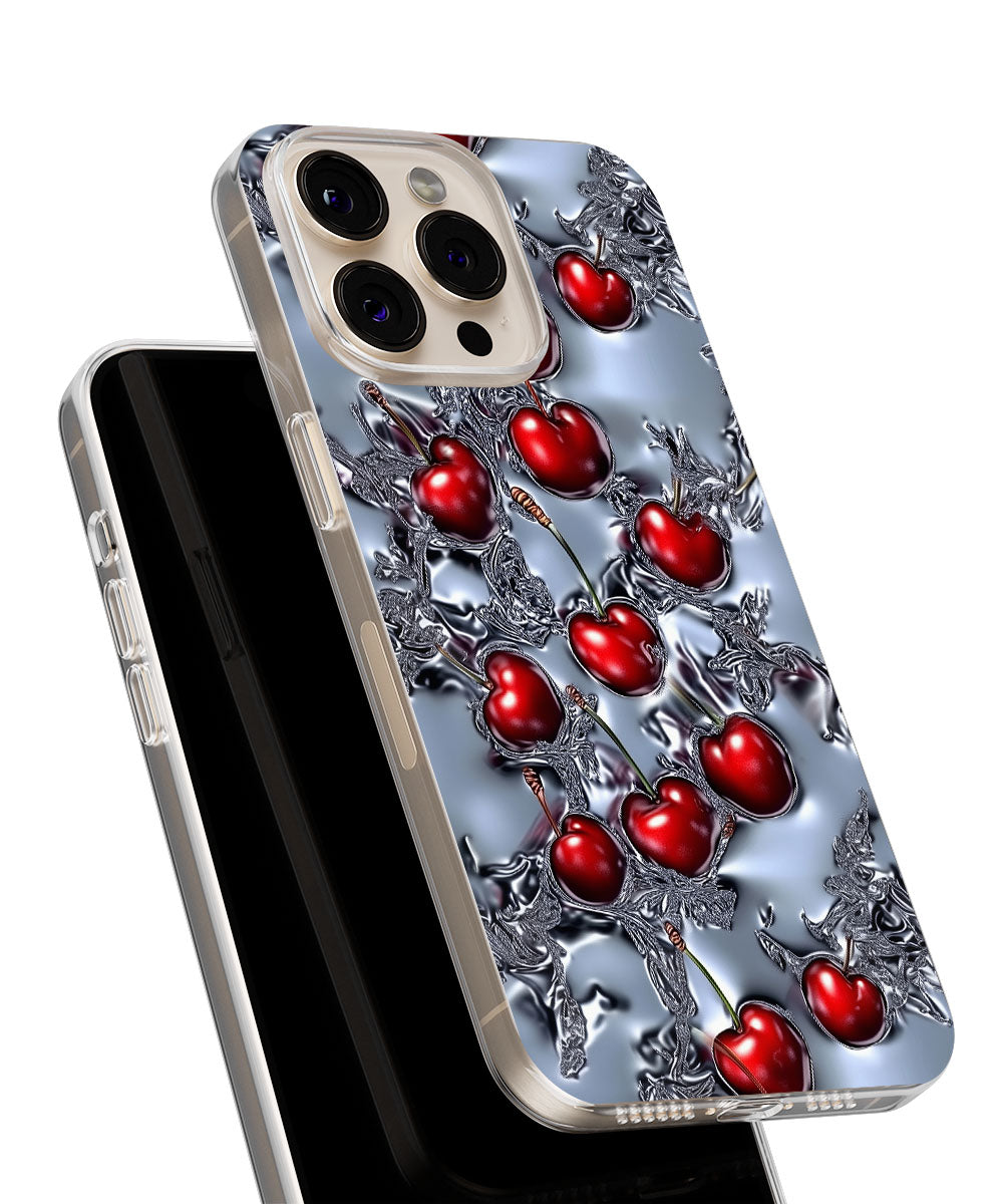 Latest 3rd-Generation Crystal Tough Glossy Cherries iPhone Case (MagSafe-Compatible)