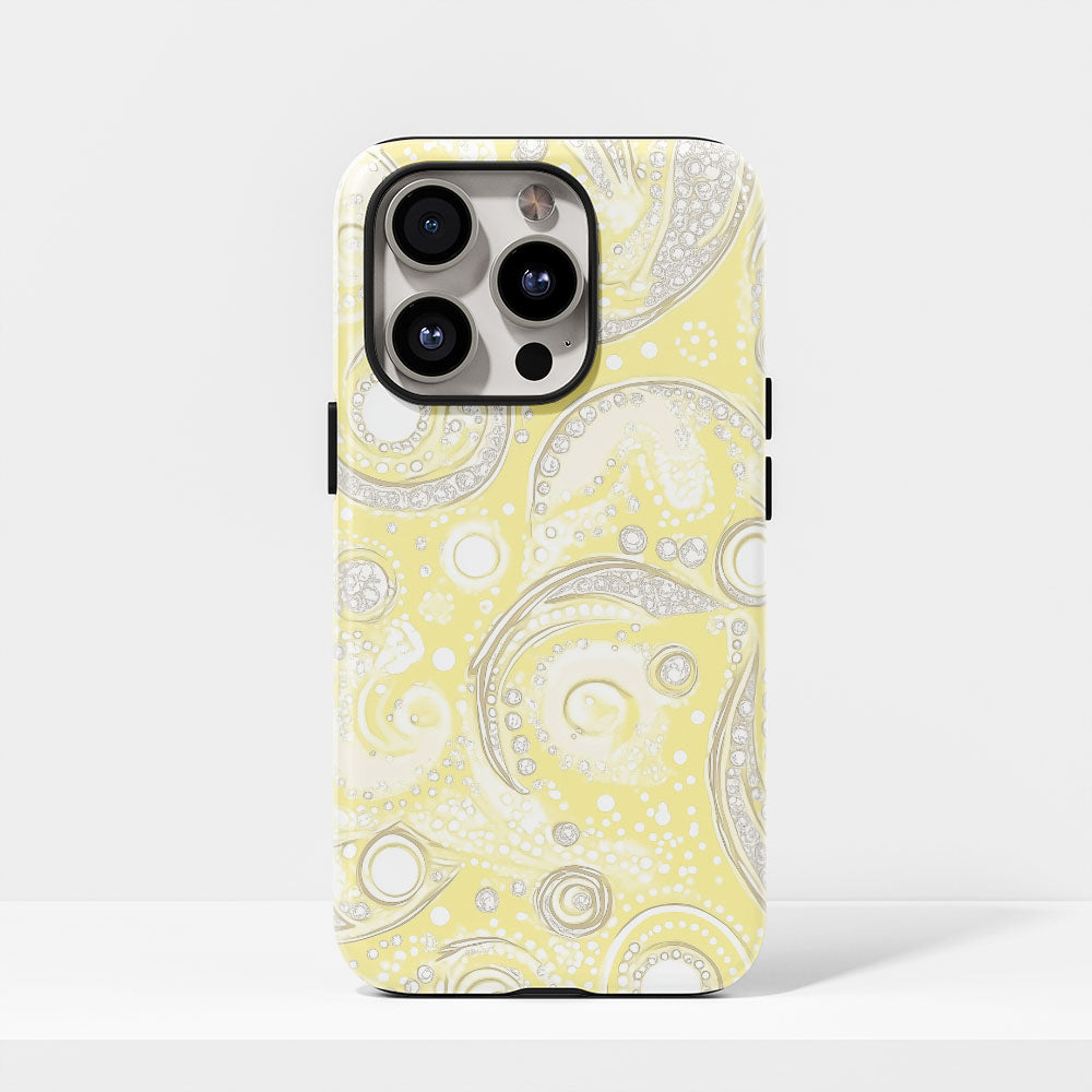 Double-Layer Semi-Handprinted Tough Matte Dots iPhone Case
