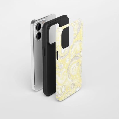Double-Layer Semi-Handprinted Tough Matte Dots iPhone Case