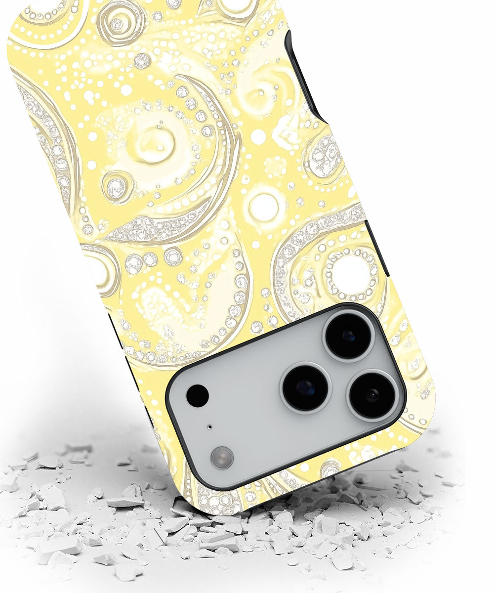 Double-Layer Semi-Handprinted Tough Matte Dots iPhone Case