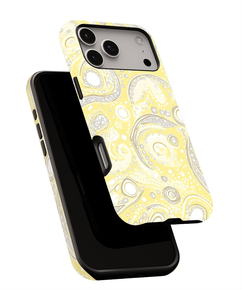 Double-Layer Semi-Handprinted Tough Matte Dots iPhone Case