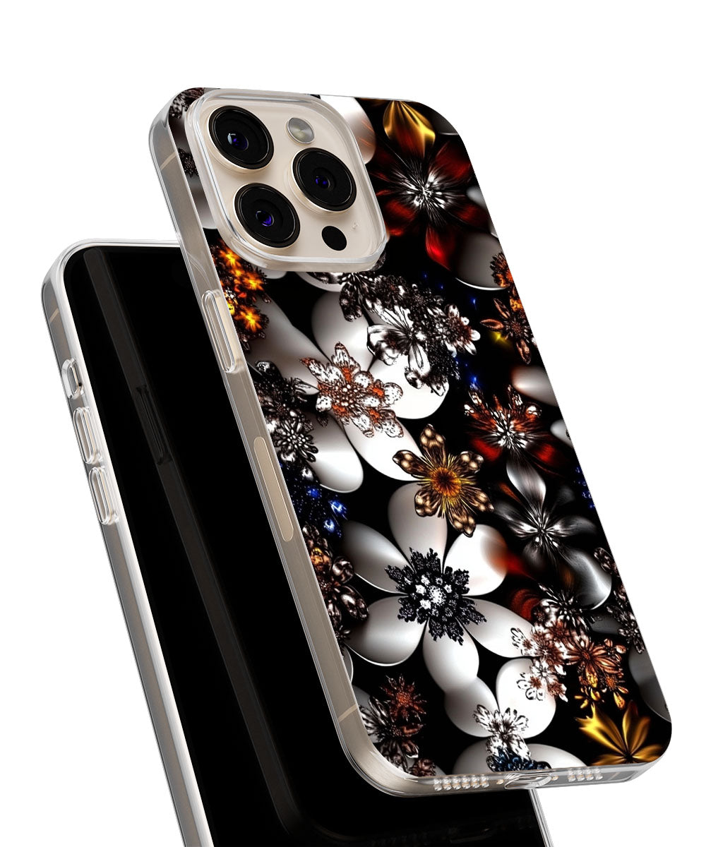 Latest 3rd-Generation Crystal Tough Glossy Flowers iPhone Case (MagSafe-Compatible)