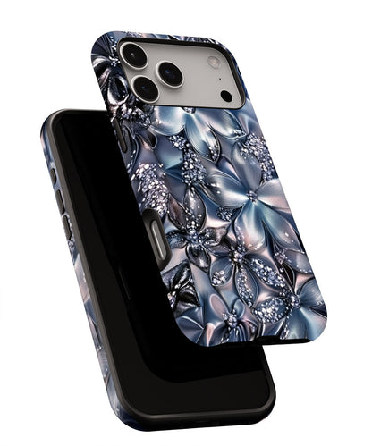 Double-Layer Semi-Handprinted Tough Matte Flowers iPhone Case