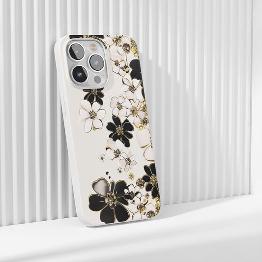 Latest 3rd-Generation Crystal Tough Glossy Flowers iPhone Case (MagSafe-Compatible)