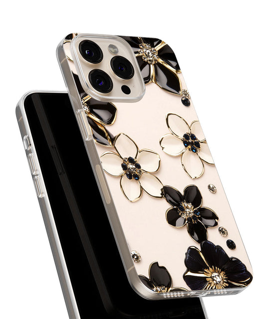 Latest 3rd-Generation Crystal Tough Glossy Flowers iPhone Case (MagSafe-Compatible)