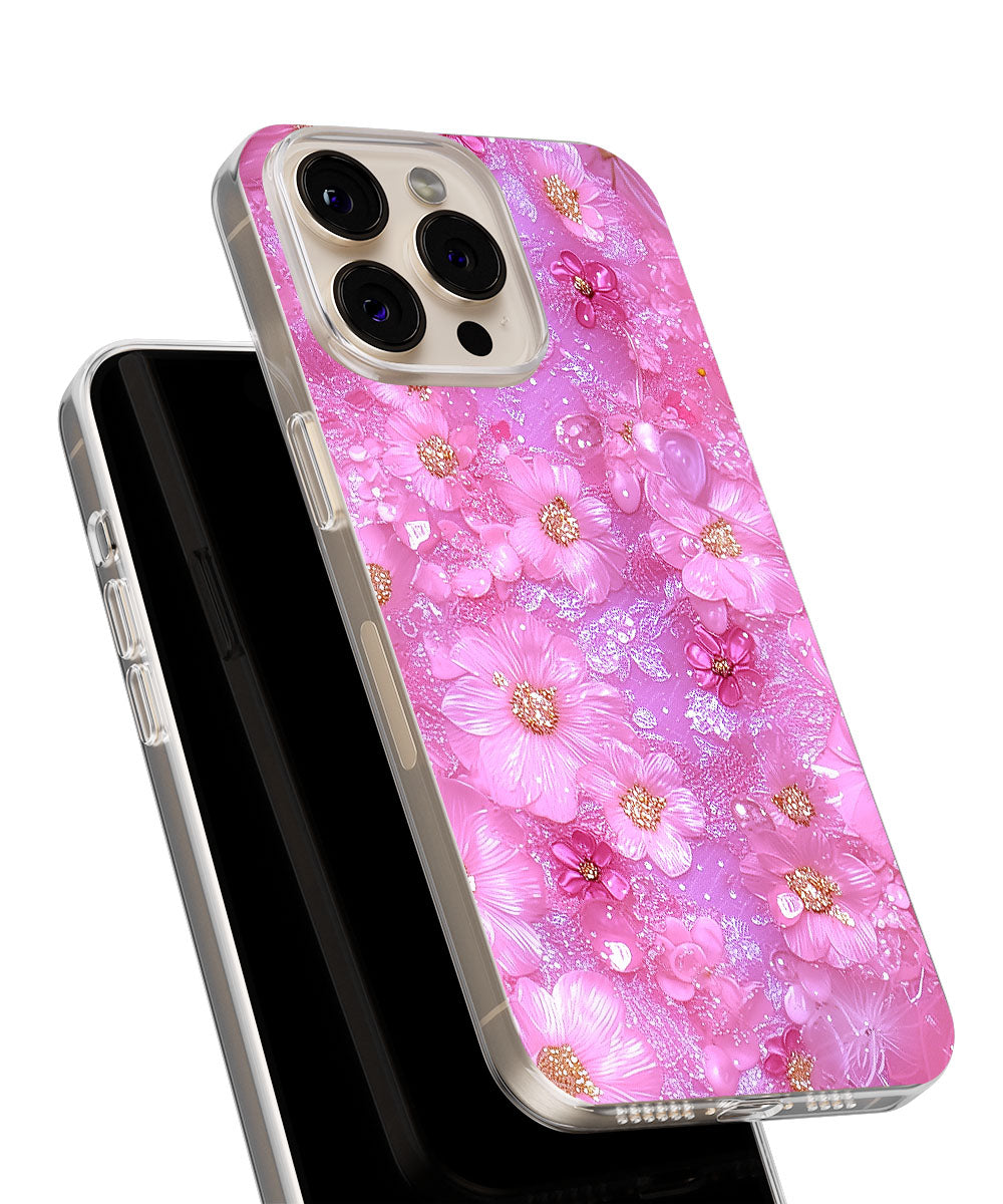 Latest 3rd-Generation Crystal Tough Glossy Flowers iPhone Case (MagSafe-Compatible)
