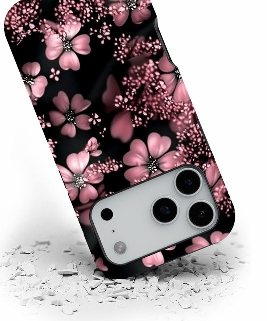 Double-Layer Semi-Handprinted Tough Matte Flowers iPhone Case