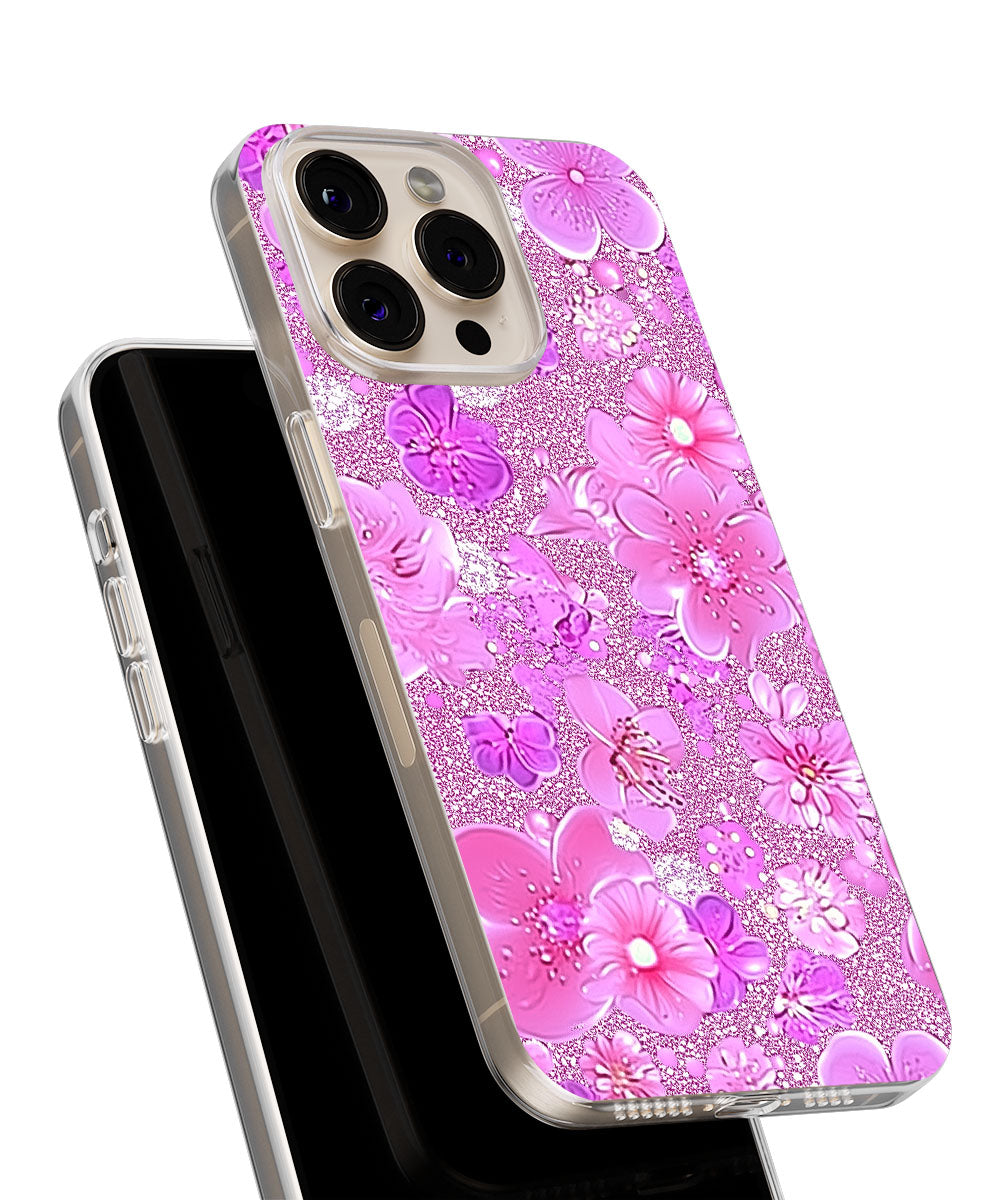 Latest 3rd-Generation Crystal Tough Glossy Flowers iPhone Case (MagSafe-Compatible)