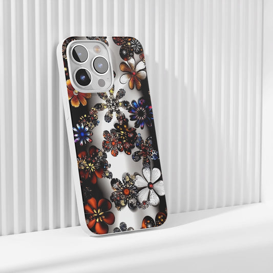 Latest 3rd-Generation Crystal Tough Glossy Flowers iPhone Case (MagSafe-Compatible)